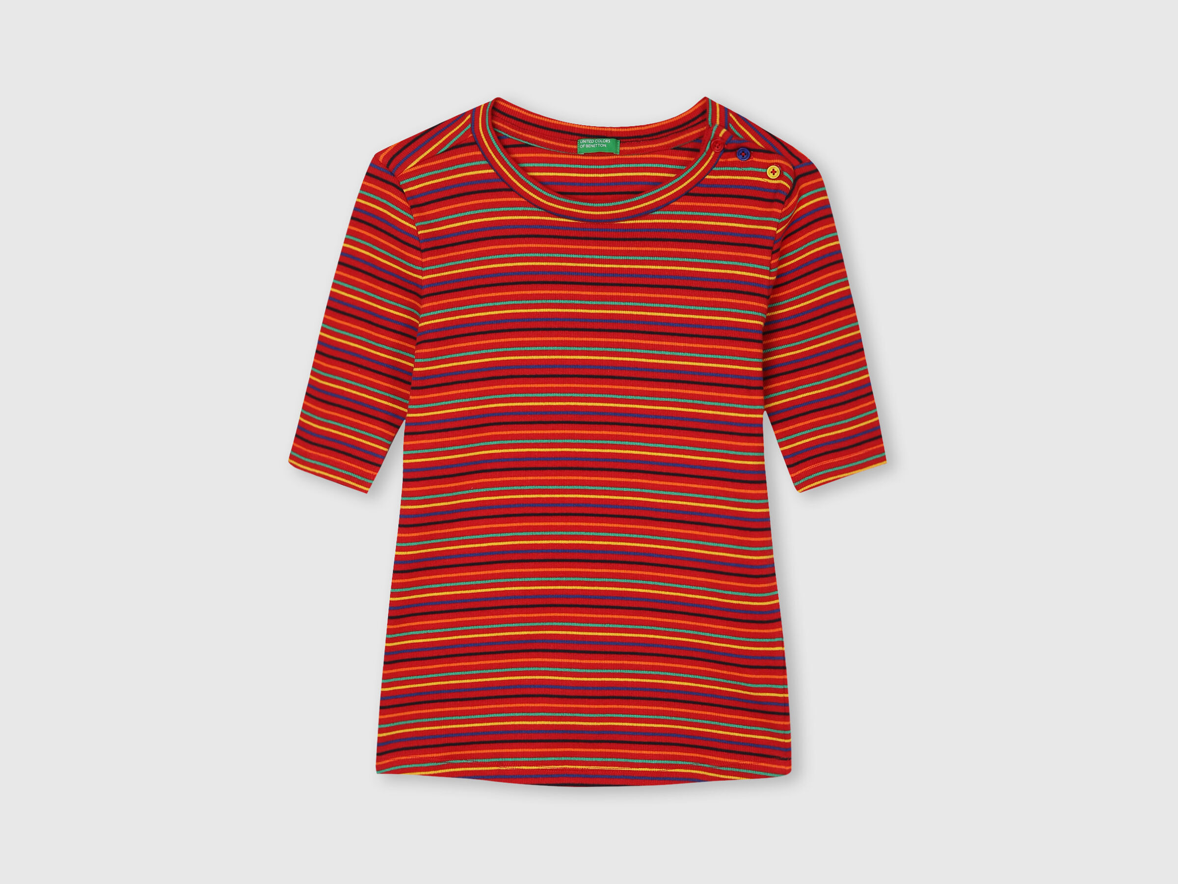 Rib Stripe Top with Shoulder Butin image number 7